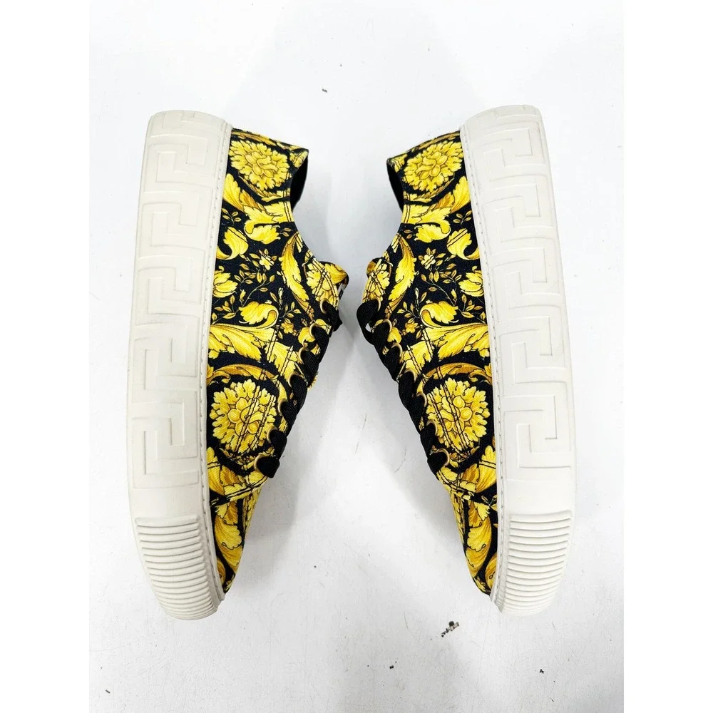 Versace Greca Barocco Sneakers Mens 41‎ Yellow Black Medusa Low Top
